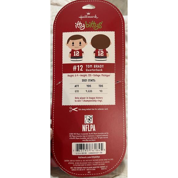 HALLMARK ITTY BITTYS TOM BRADY Tampa Bay Buccaneers Special Edition Plush *NEW* - Picture 2 of 8